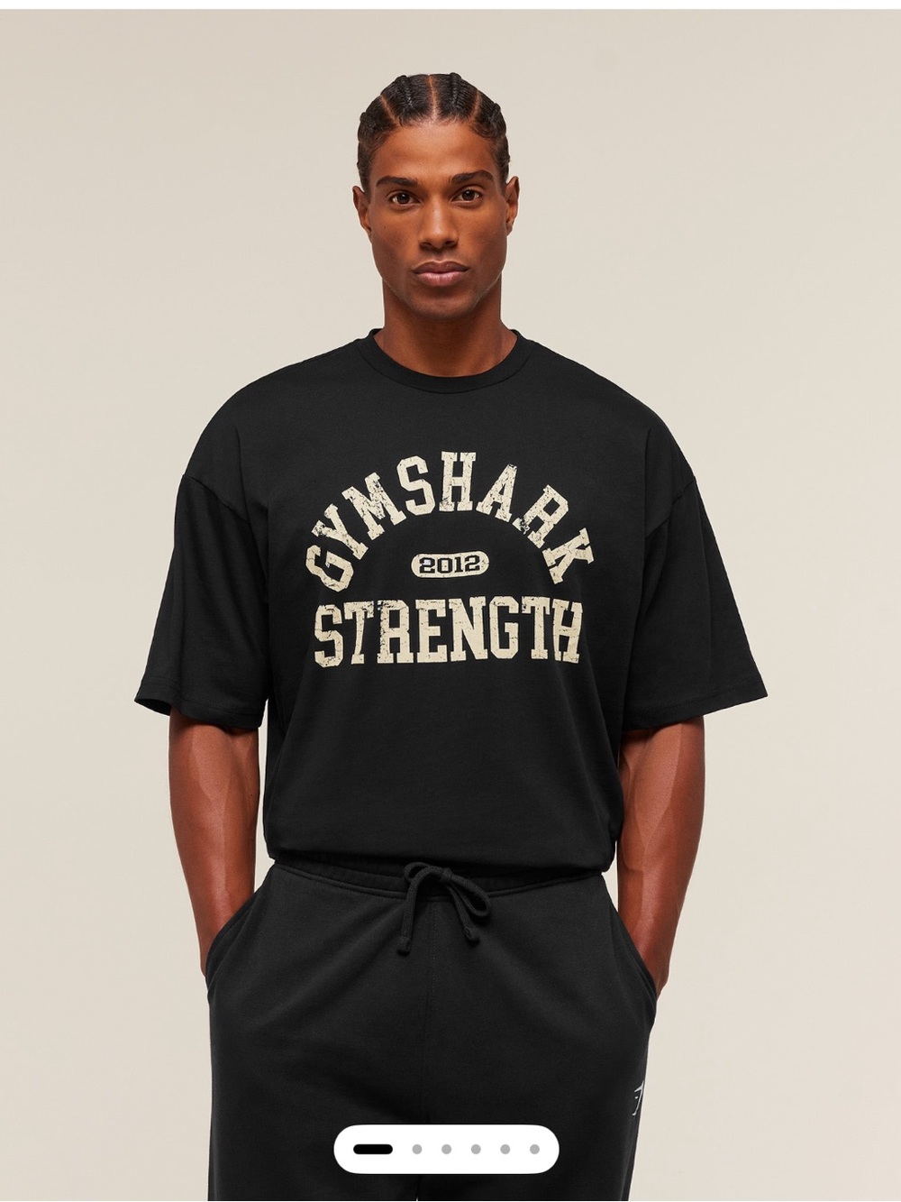Gymshark Black Graphic 'Strength' Short Sleeve Tee
